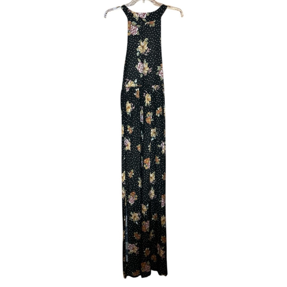 Floral Halter Maxi Dress - Black - Picture 3 of 6